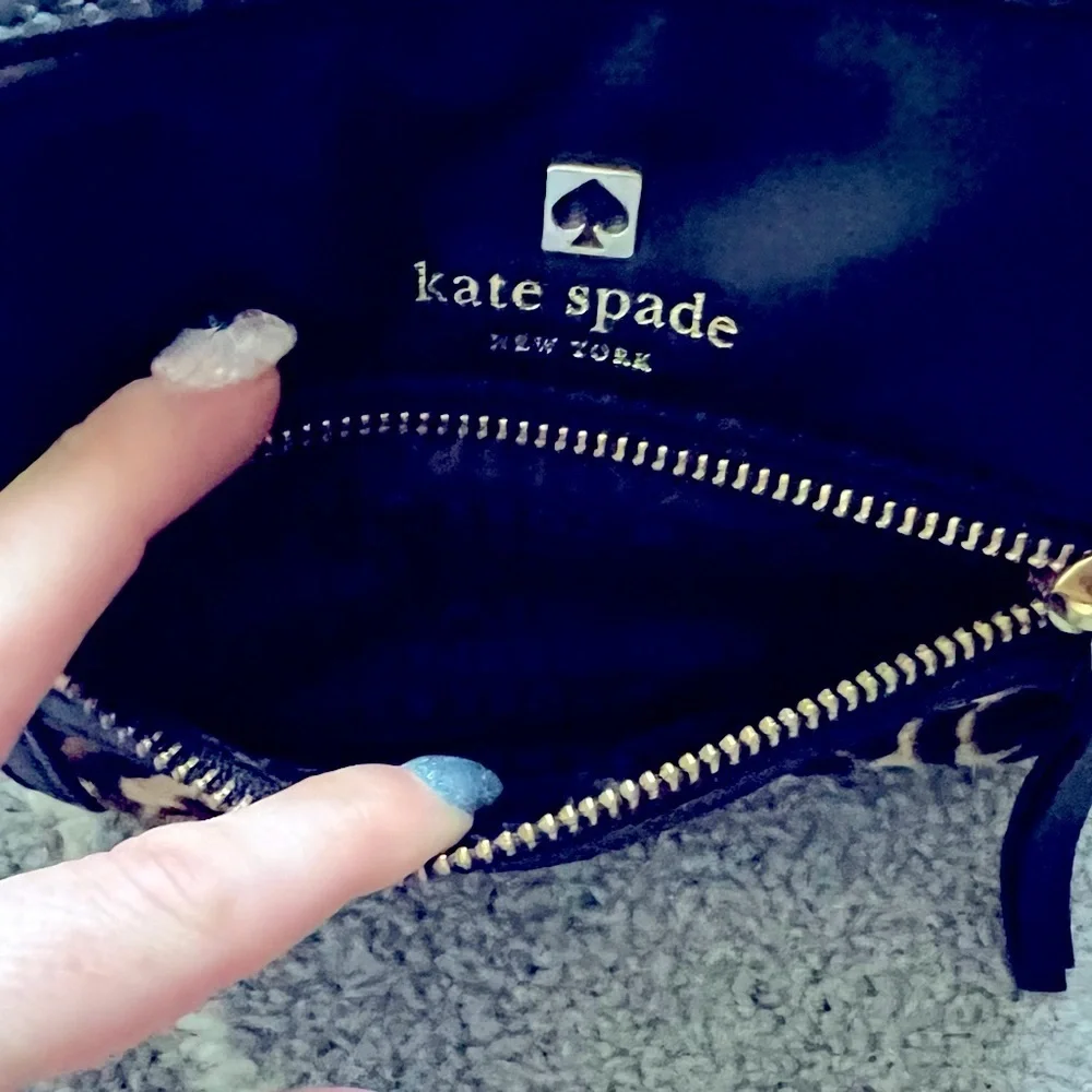 ♠️ Kate Spade ♠️ Black Leather and Calf Hair Leopard Crossbody Bag - Picture 4 of 13